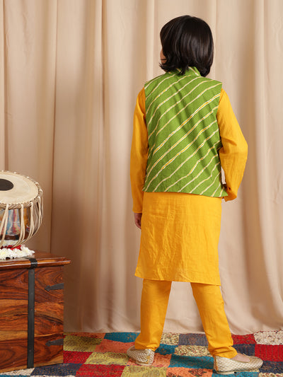 Yellow Kurta Pant With Nehru Jacket