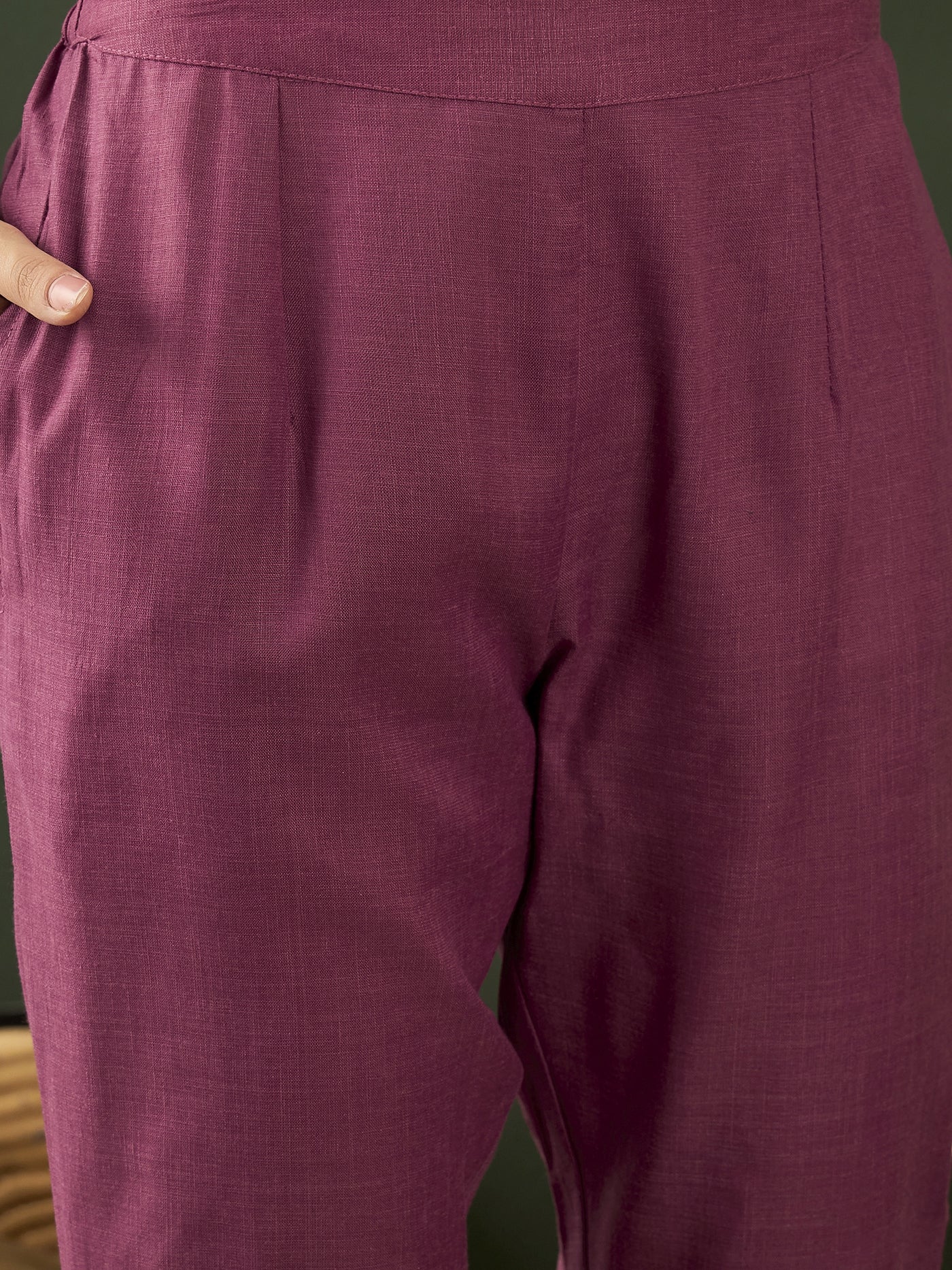 Purple Floral Embroidered Anarkali Pant With Dupatta