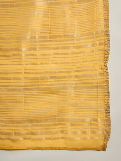 Yellow Checked Lehenga Choli With Dupatta