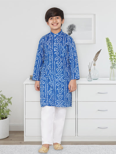 Blue Bandhani Print Kurta