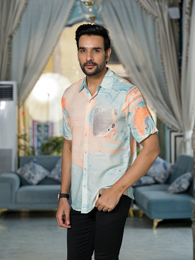 Multicolor Marble Print Shirt