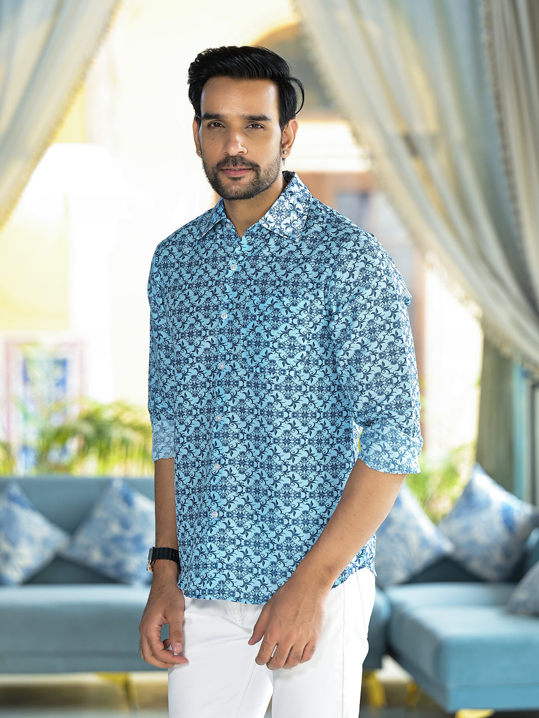 Blue Printed Shirt