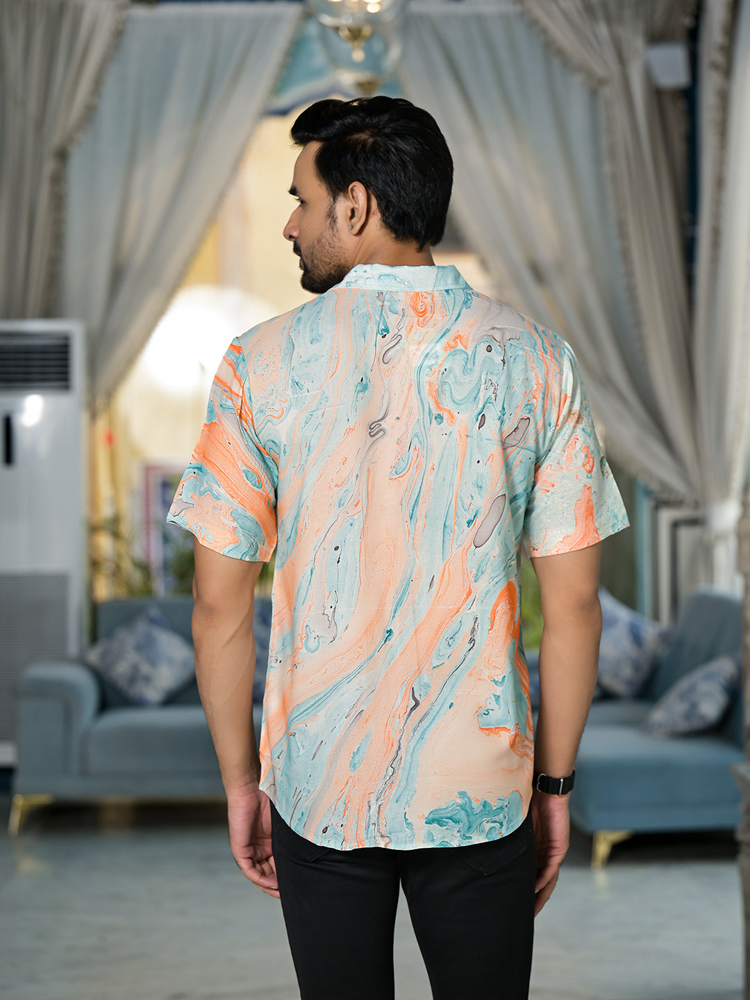 Multicolor Marble Print Shirt