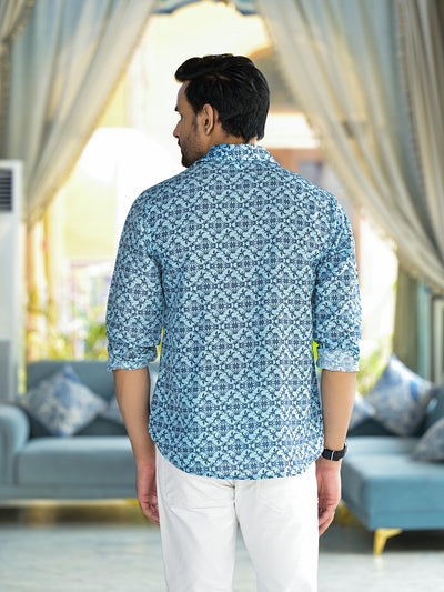 Blue Printed Shirt