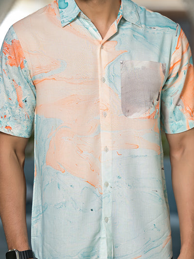Multicolor Marble Print Shirt