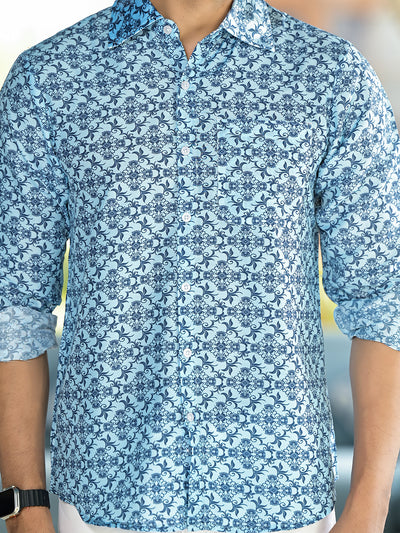 Blue Printed Shirt