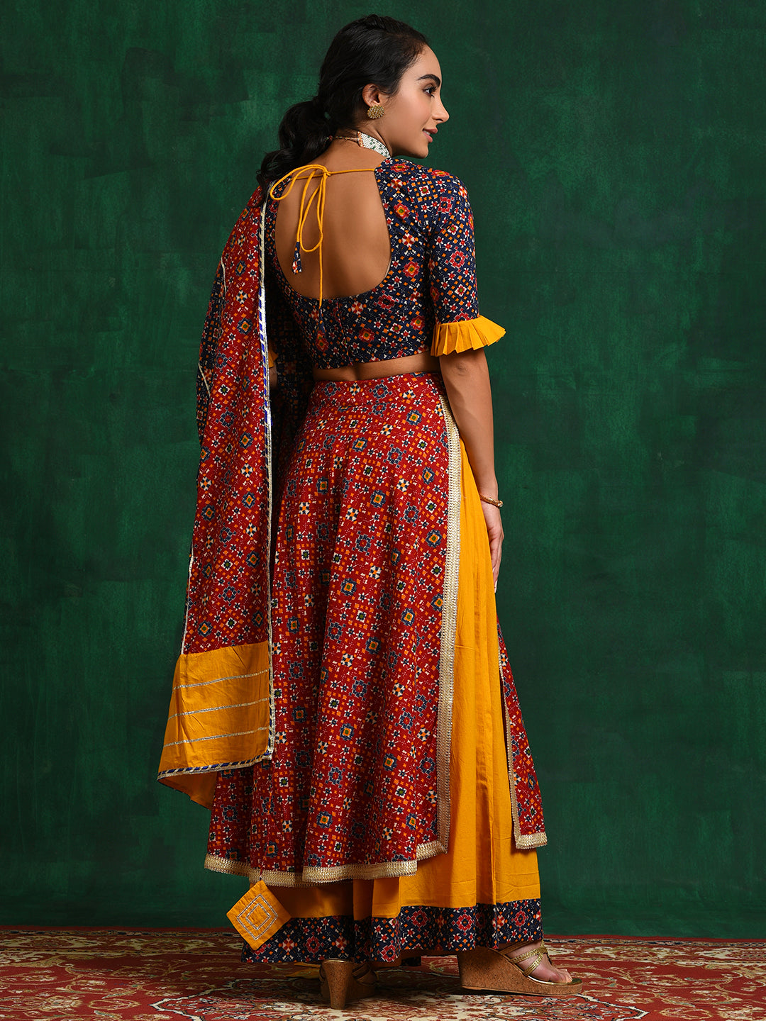 Red Patola Print Lehenga Choli With Dupatta