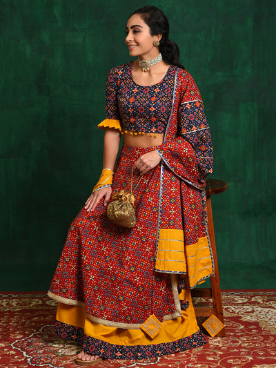 Red Patola Print Lehenga Choli With Dupatta