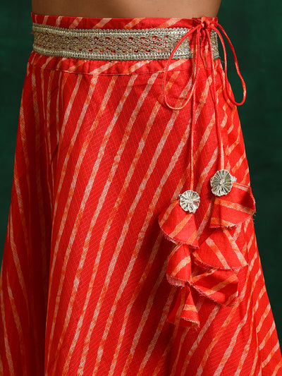 Red Embroidered Lehenga Choli With Dupatta