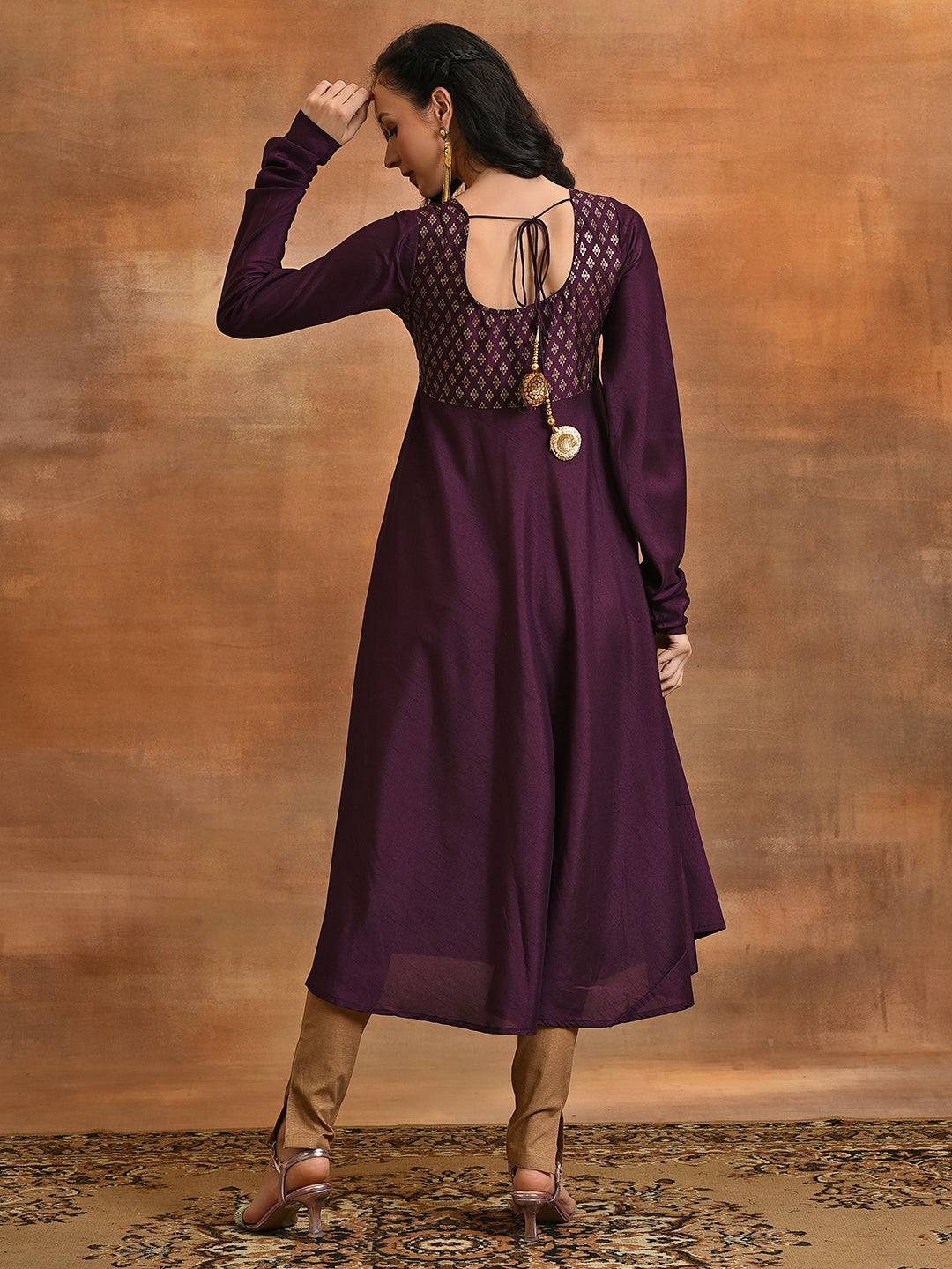 Burgundy Foil Anarkali