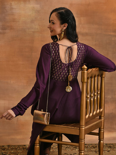 Burgundy Foil Anarkali