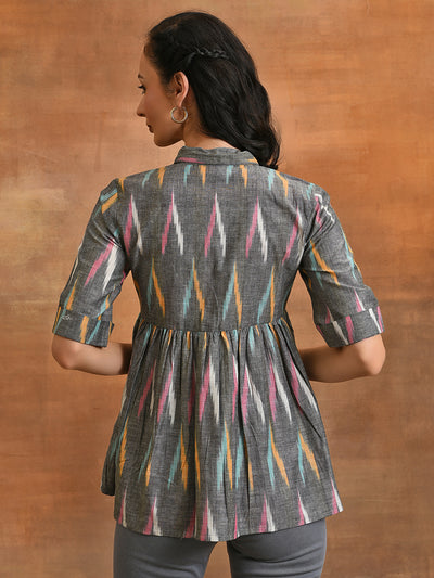 Grey Ikat Design Tunic