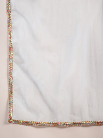 Blue Pichwai Print Kurta Palazzo With Dupatta