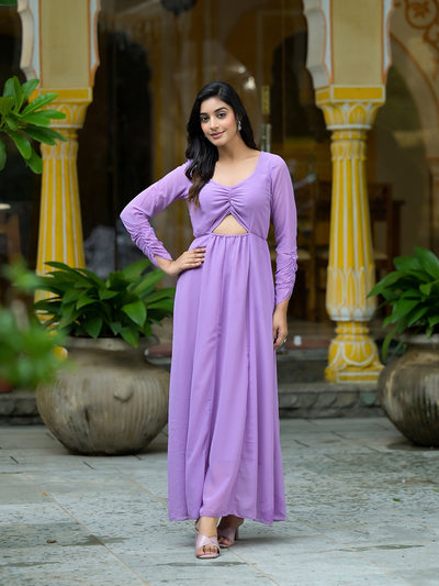 Lavender Flared Maxi Dress