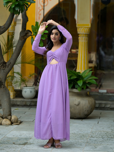 Lavender Flared Maxi Dress