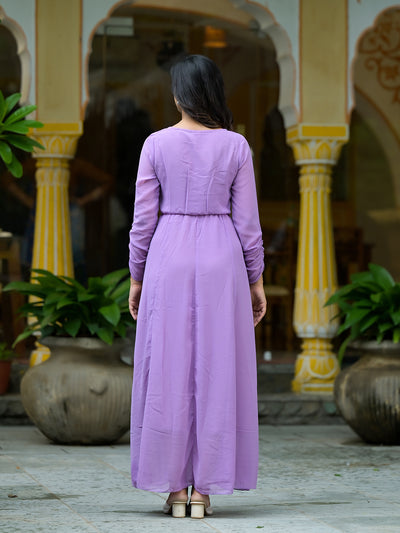 Lavender Flared Maxi Dress