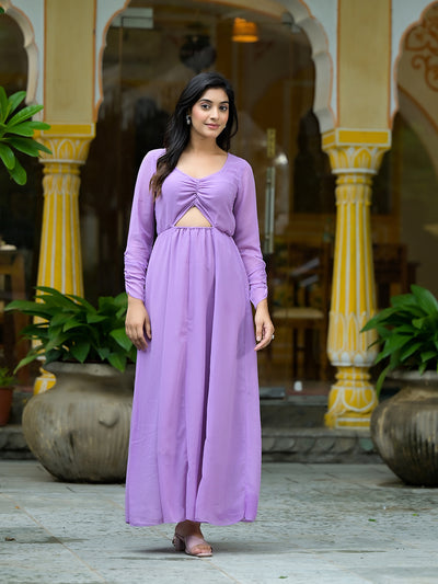 Lavender Flared Maxi Dress