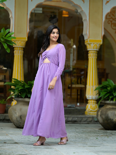 Lavender Flared Maxi Dress