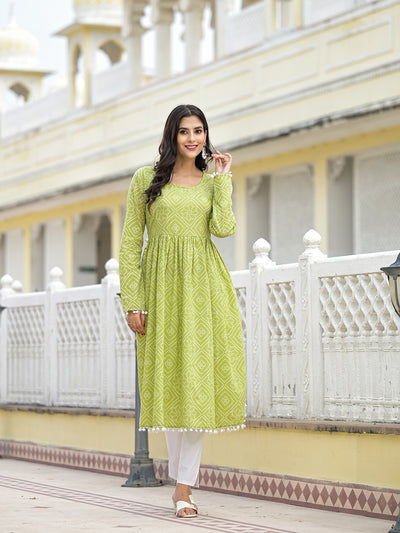 Mehendi Green Nyra Cut Kurta
