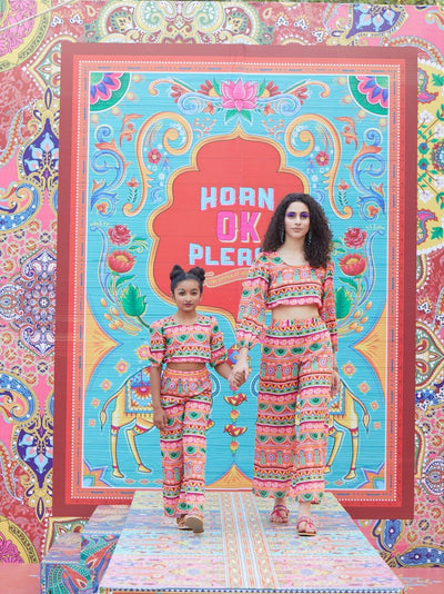 Mother Daughter Combo- Multicolor Co ord set