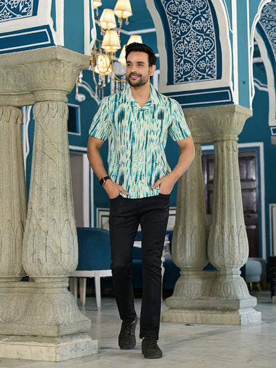 Blue Shibori Print Kantha Shirt