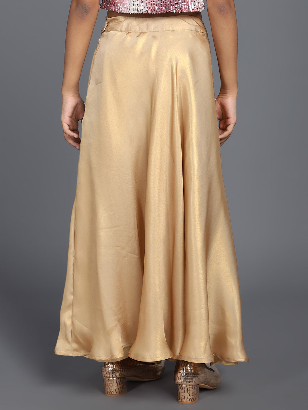Gold Flared Skirt
