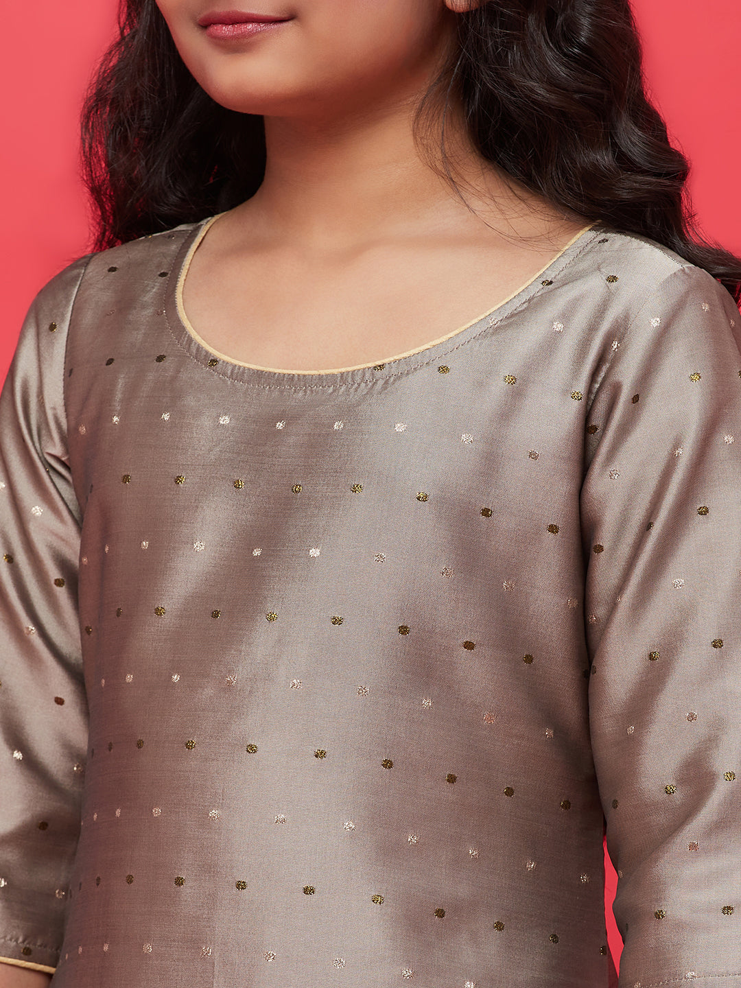 Grey Gold Butti Kurta With Palazzo