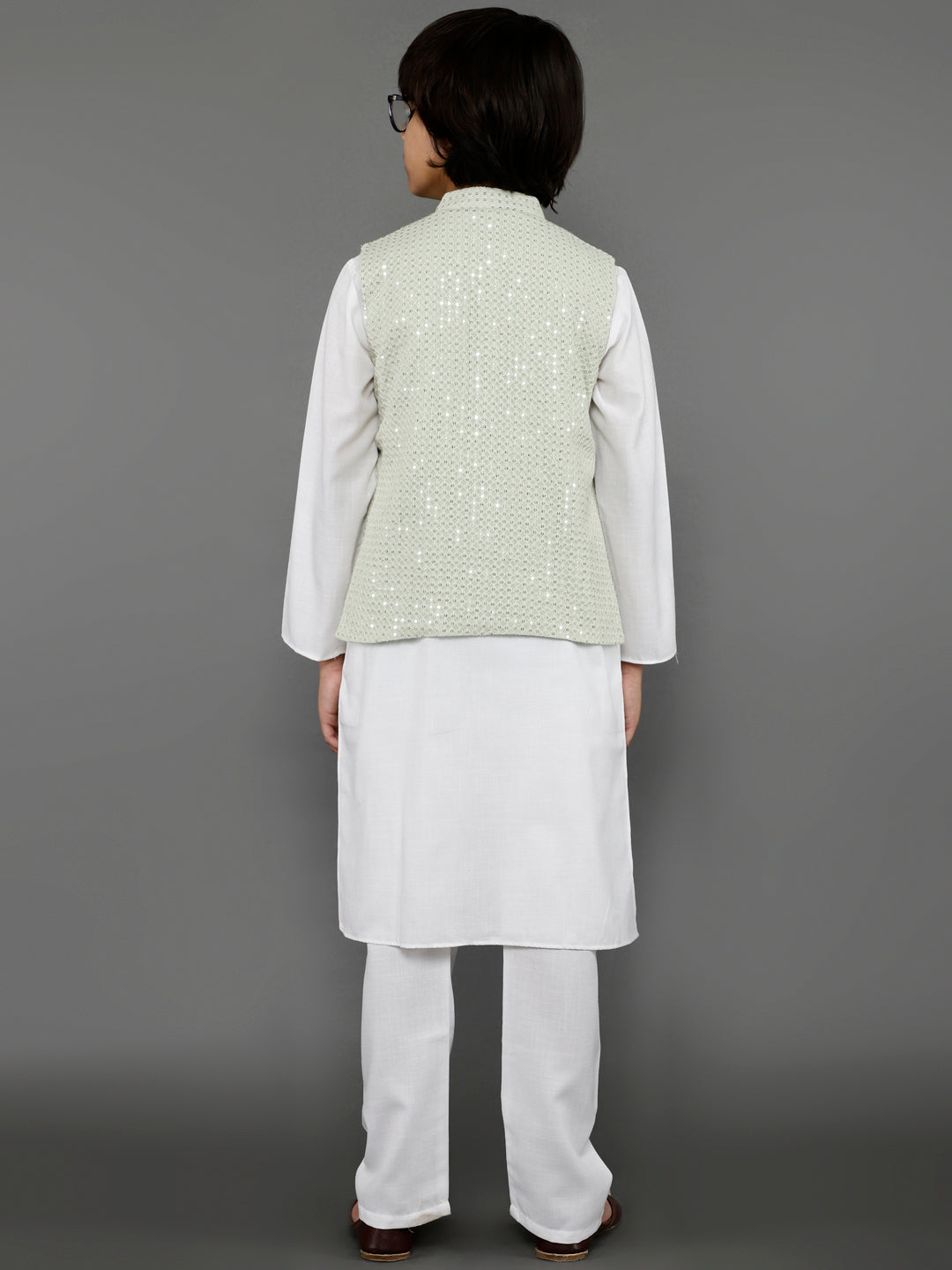 White Kurta Pant With Nehru Jacket