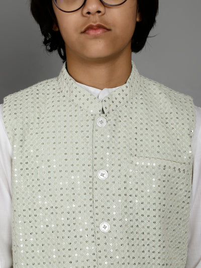 White Kurta Pant With Nehru Jacket