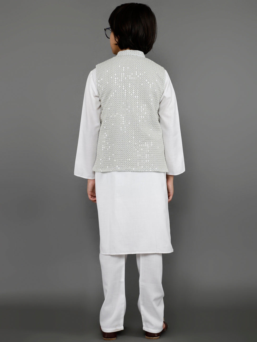 White Kurta Pant With Nehru Jacket