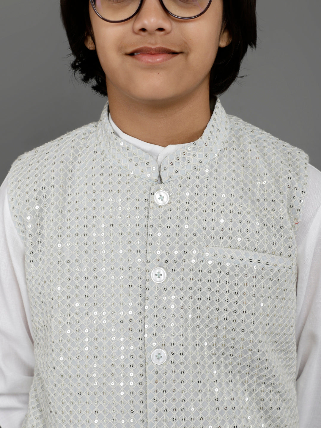 White Kurta Pant With Nehru Jacket