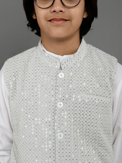 White Kurta Pant With Nehru Jacket