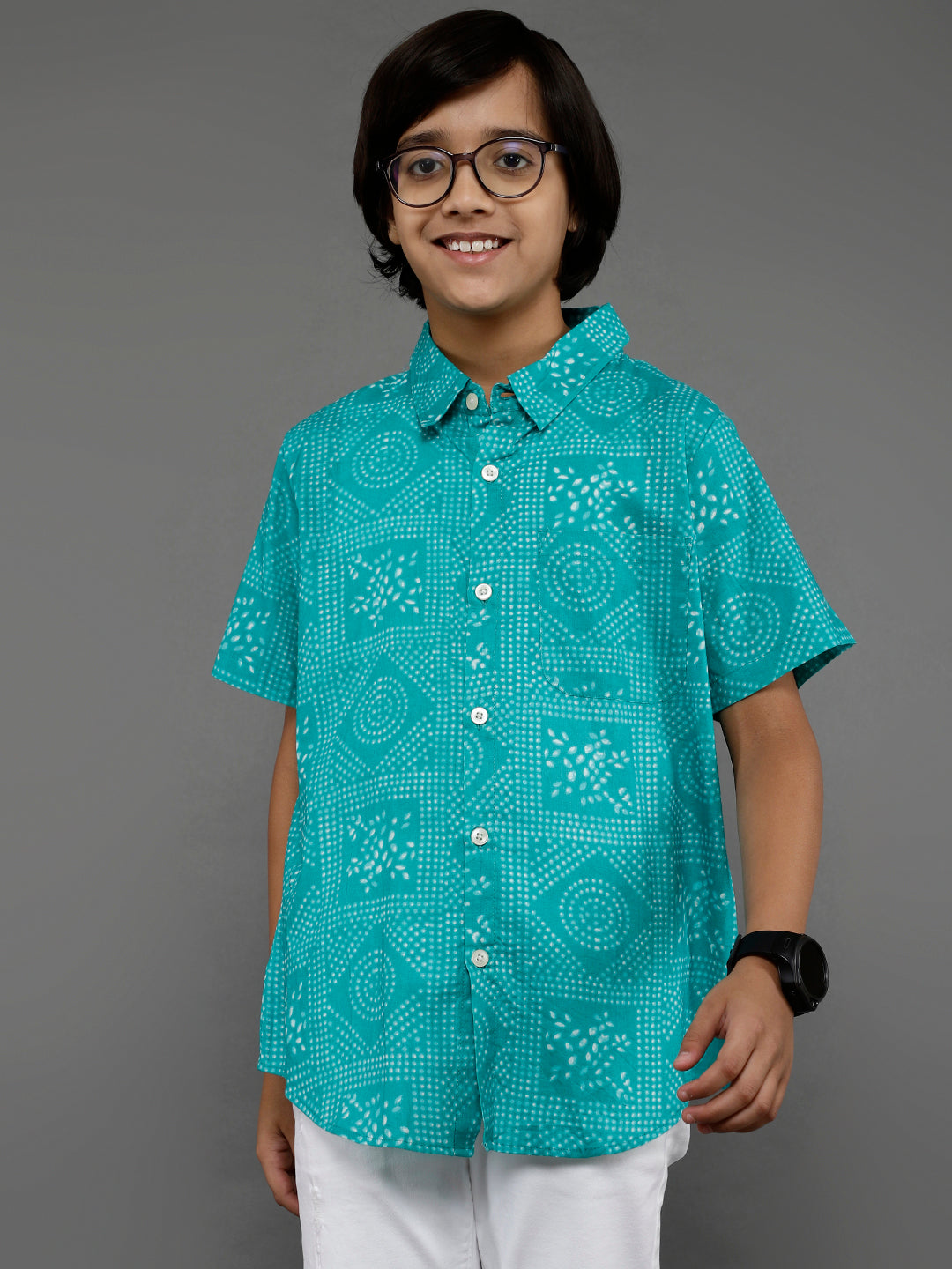 Blue Bandhani Print Shirt