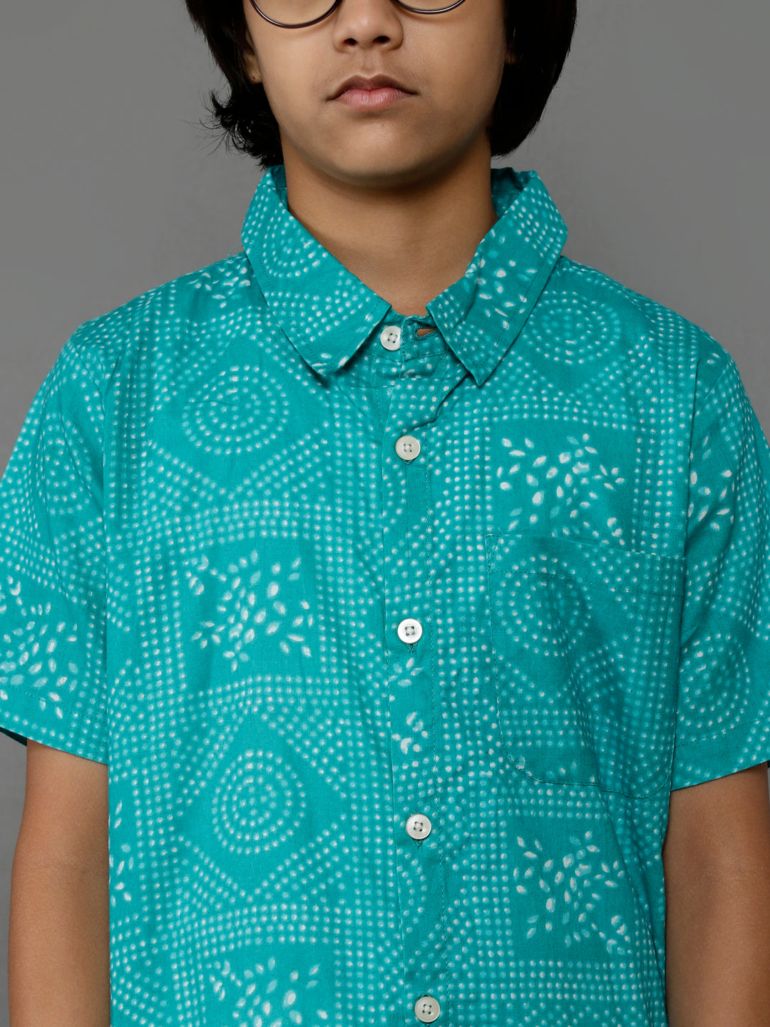 Blue Bandhani Print Shirt