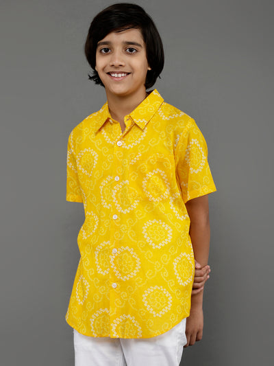 Yellow Bandhani Print Shirt