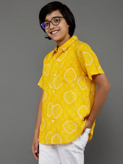 Yellow Bandhani Print Shirt