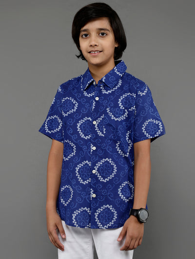 Blue Bandhani Print Shirt