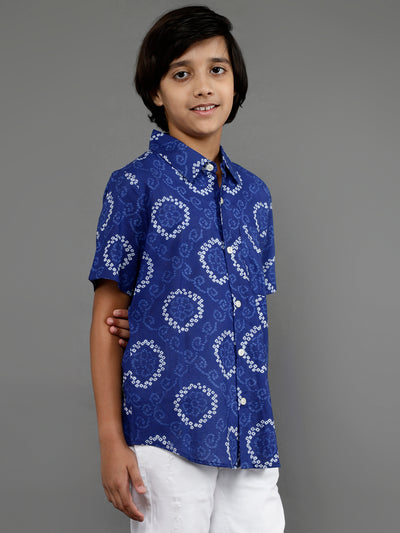 Blue Bandhani Print Shirt