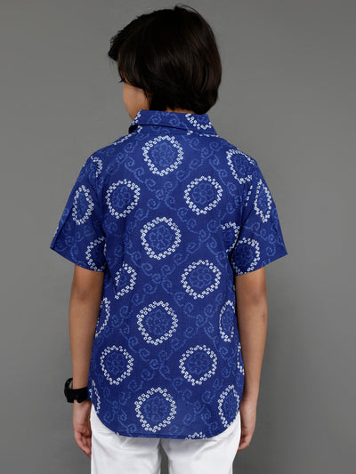 Blue Bandhani Print Shirt