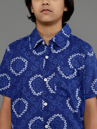 Blue Bandhani Print Shirt