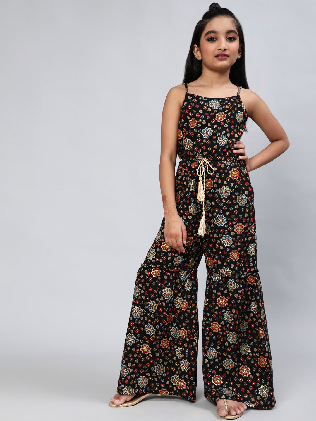 Black Gold Printed Jumpsuit