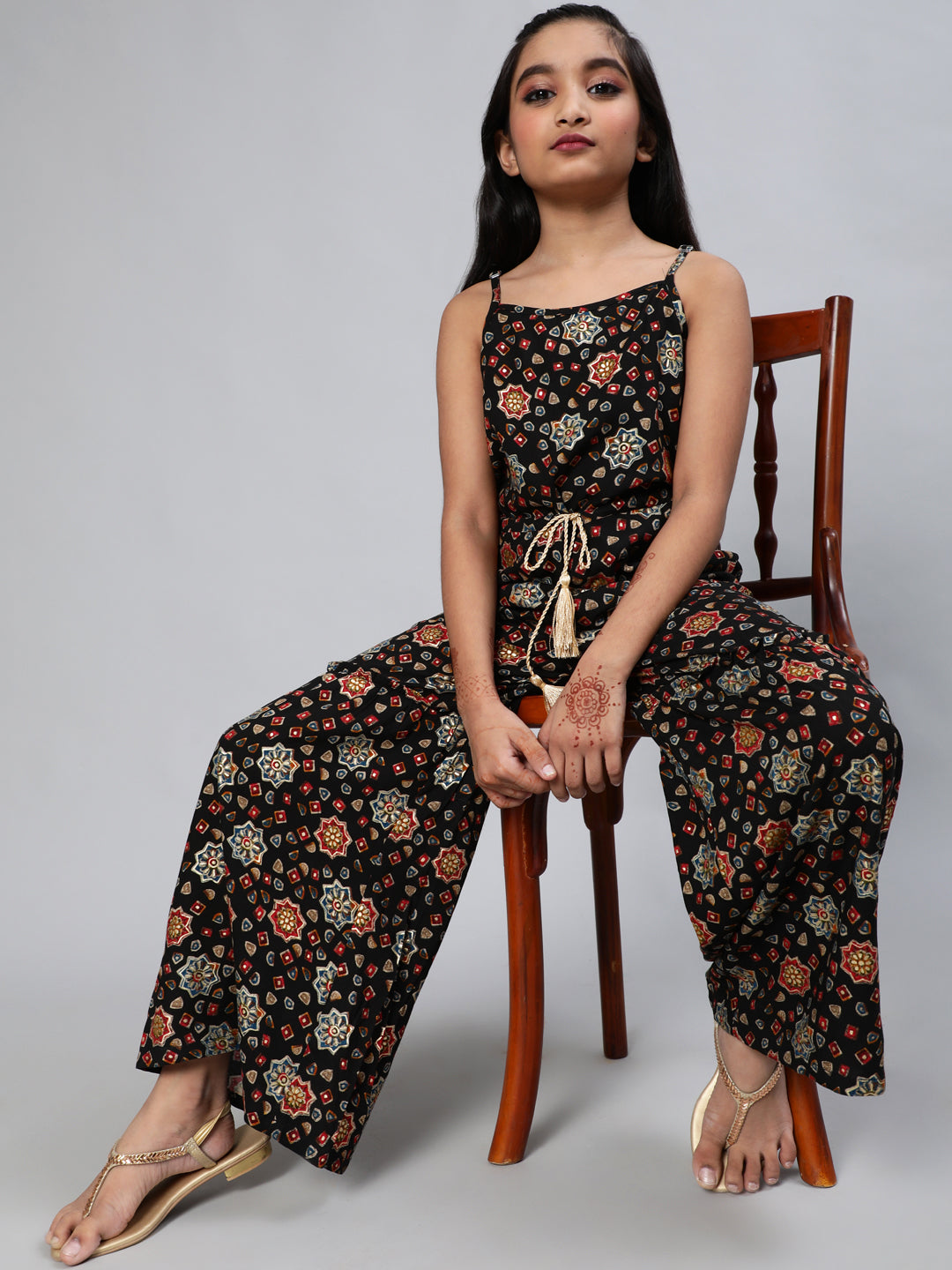 Black Gold Printed Jumpsuit