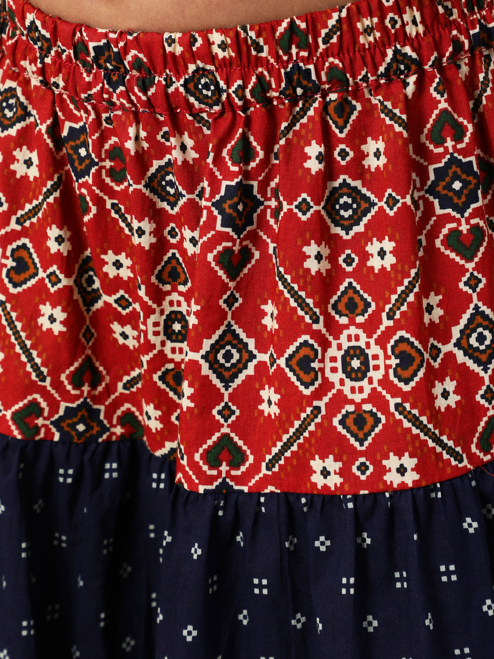 Maroon & Blue Patola Print Lehenga Choli