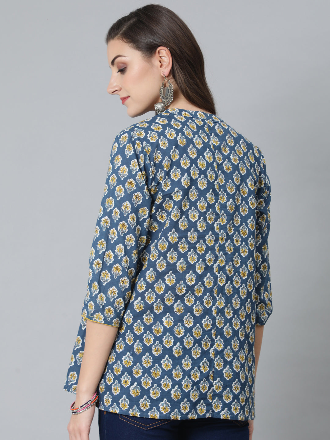 Blue Floral Print Maternity Tunic