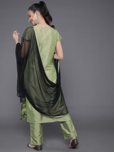 Green Floral Print Kurta With Pant