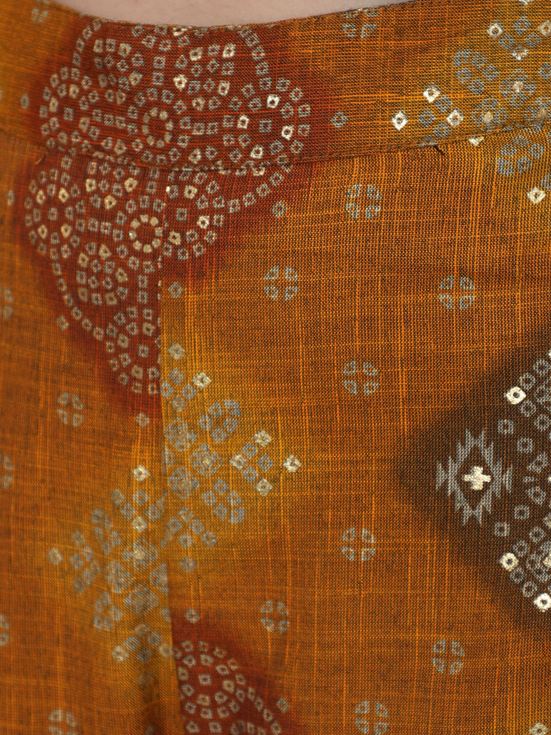 Mustard Gold Printed Kurta With Palazzo
