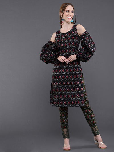 Black Patola Print Kurta With Pant