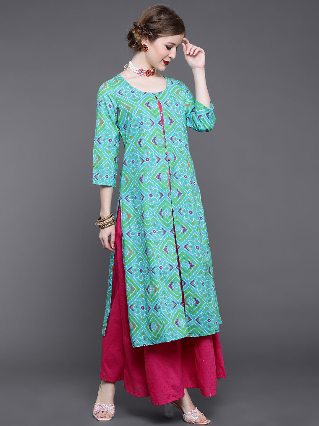 Blue Bandhani Print Kurta