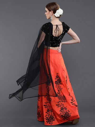 Orange Lehenga Choli With Dupatta