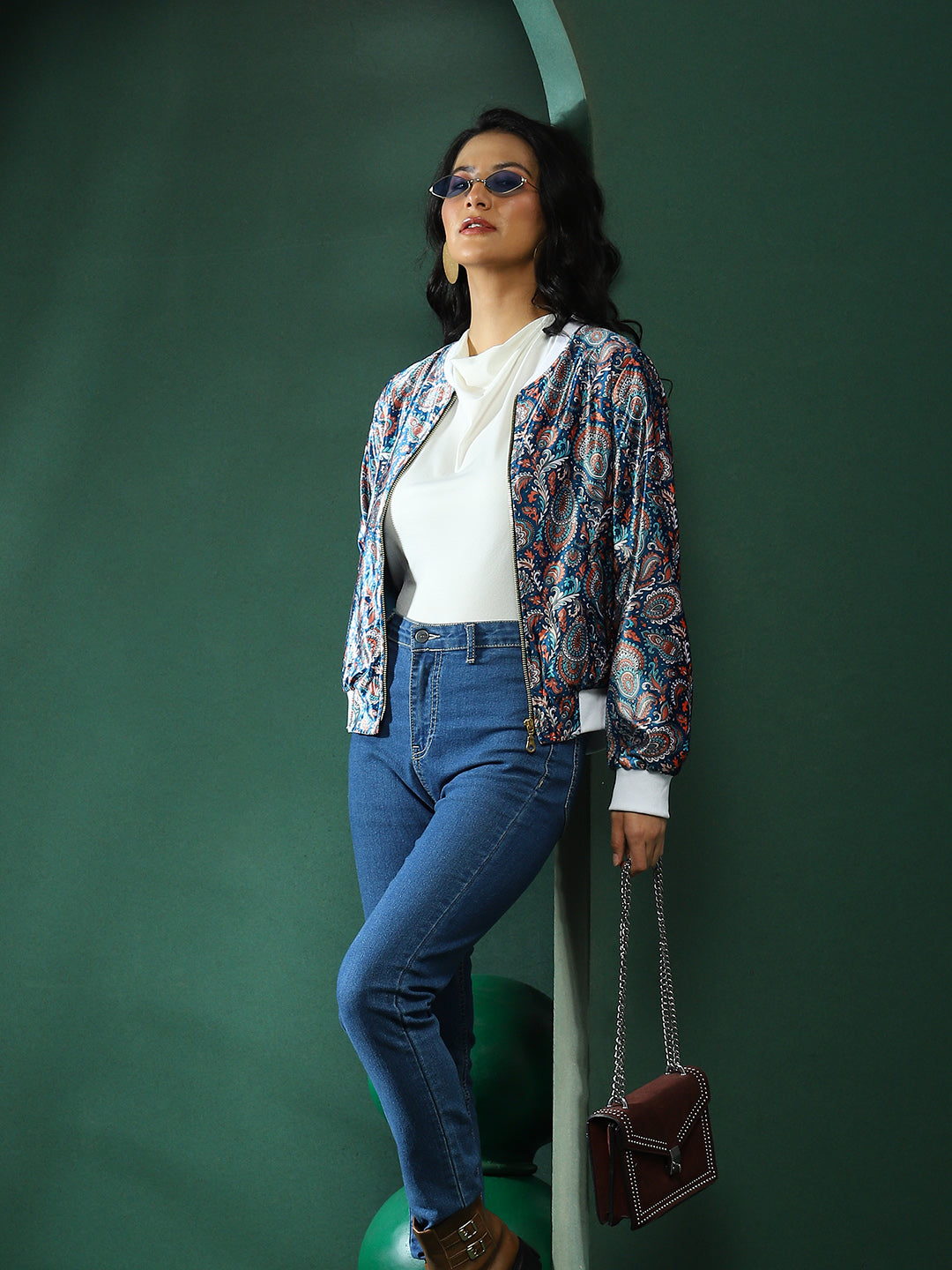 Blue Ethnic Motifs Jacket